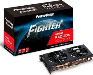 PowerColor Fighter AMD Radeon RX 6700 XT 12GB GDDR6 (AXRX 6700XT 12GBD6-3DH) цена и информация | Видеокарты | hansapost.ee