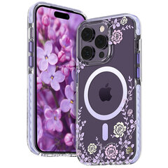 Kingxbar Flora Series iPhone 14 MagSafe, lilla hind ja info | Telefonide kaitsekaaned ja -ümbrised | hansapost.ee