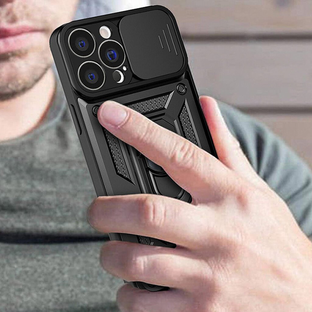 Hybrid Armor Camshield Realme 10 Pro, must цена и информация | Telefonide kaitsekaaned ja -ümbrised | hansapost.ee