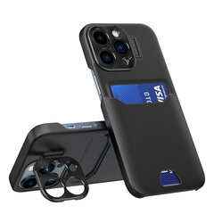 Leather Stand iPhone 14 Pro Max, must hind ja info | Telefonide kaitsekaaned ja -ümbrised | hansapost.ee
