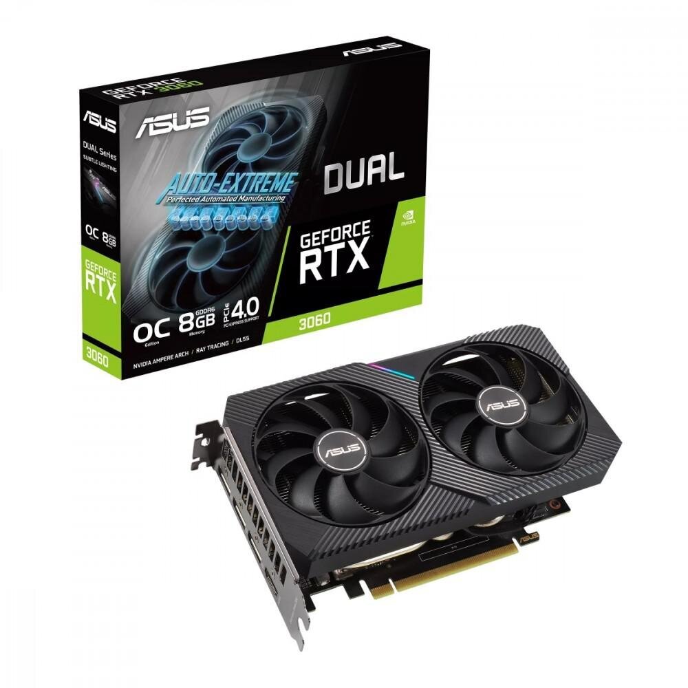Asus Dual GeForce RTX 3060 OC Edition 8GB GDDR6 (DUAL-RTX3060-O8G) hind ja info | Videokaardid | hansapost.ee