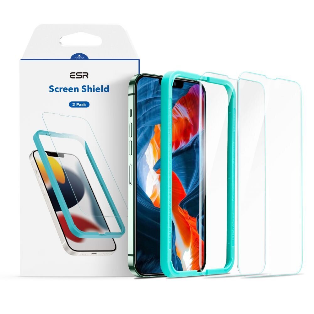 Ekraani kaitseklaas ESR Ekraanikaitse iPhone 13 ja 13 Pro jaoks, 2 tk цена и информация | Ekraani kaitseklaasid ja kaitsekiled | hansapost.ee