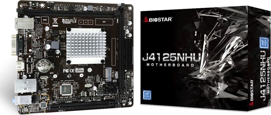 Biostar J4125NHU, Mini ITX, Intel Celeron J4125, DDR4 цена и информация | Emaplaadid | hansapost.ee