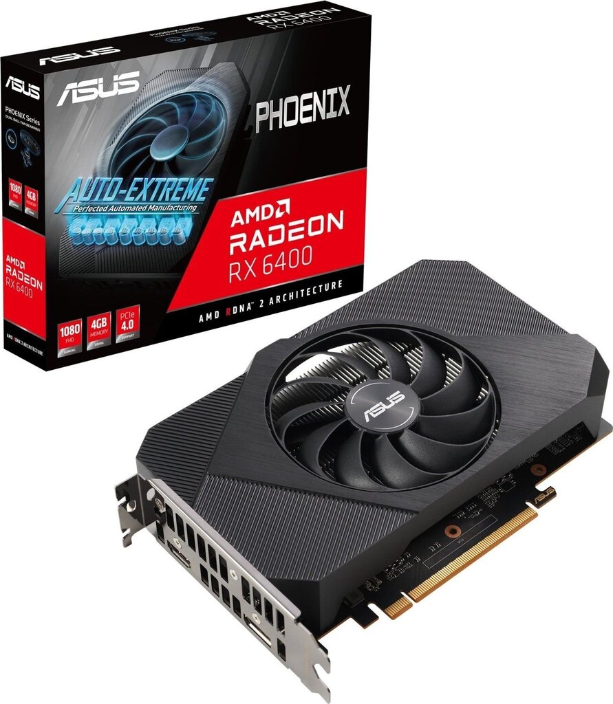 Asus Phoenix Radeon RX 6400 (PH-RX6400-4G) hind ja info | Videokaardid | hansapost.ee