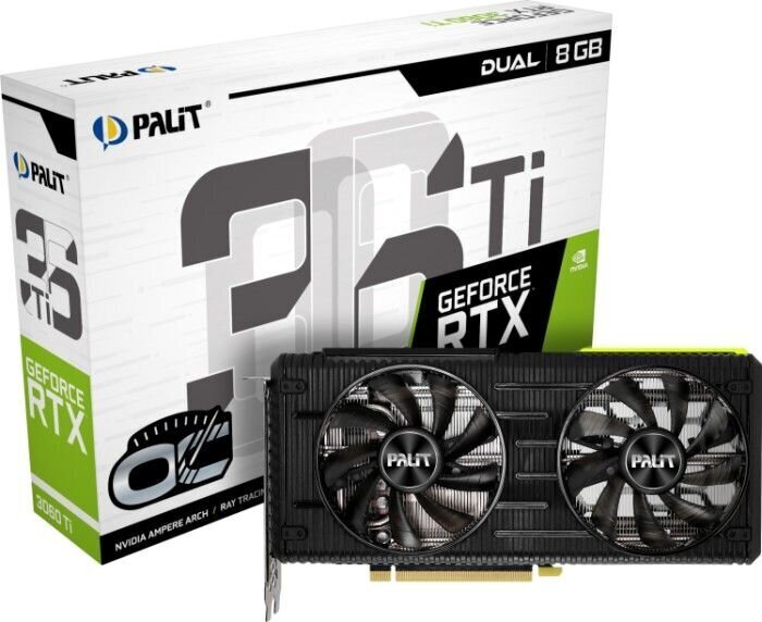 Palit GeForce RTX 3060 Ti Dual 8GB GDDR6 LHR (NE6306T019P2-190AD) цена и информация | Videokaardid | hansapost.ee
