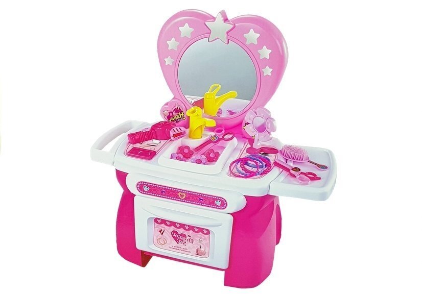 Ilukomplekt tüdrukutele Lean Toys Tualettlaud koos lisadega, roosa hind ja info | Mänguasjad tüdrukutele | hansapost.ee