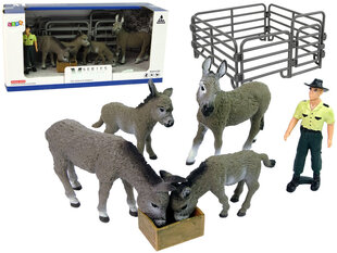 Набор из четырёх фигурок осликов, фермера и забора Lean Toys цена и информация | Игрушки для мальчиков | hansapost.ee