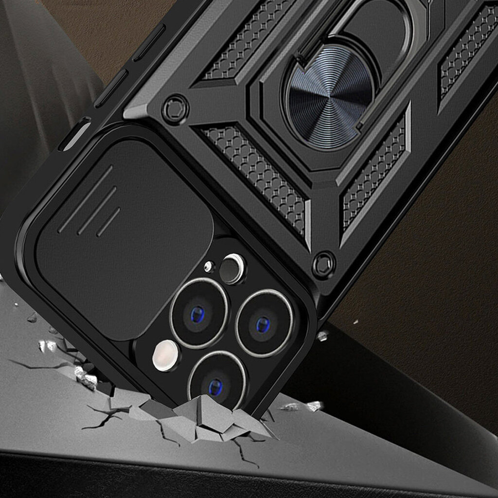 Hybrid Armor Camshield Vivo X80 Lite / Vivo V25, must hind ja info | Telefonide kaitsekaaned ja -ümbrised | hansapost.ee