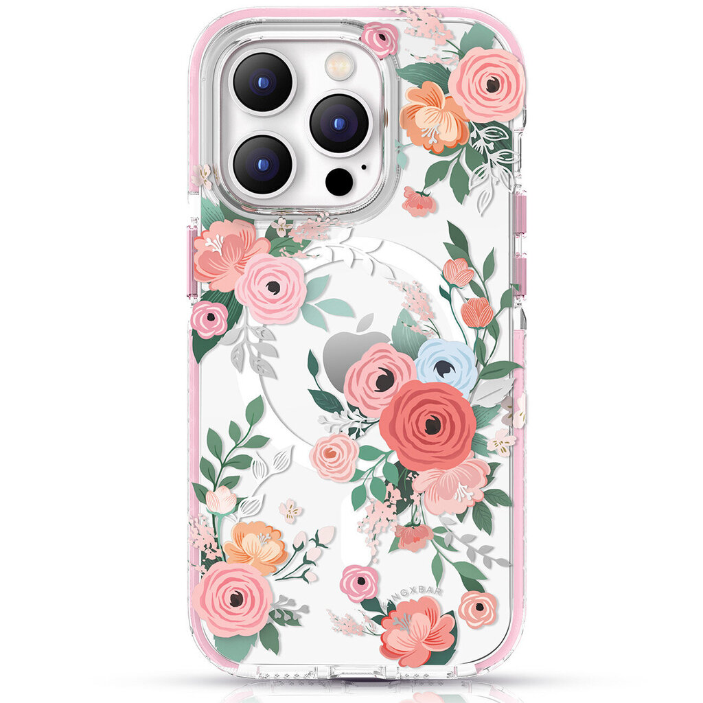 Kingxbar Flora Series iPhone 14 Plus MagSafe, roosa цена и информация | Telefonide kaitsekaaned ja -ümbrised | hansapost.ee