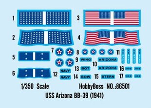 Пластиковая модель Hobby Boss USS Arizona BB-39 (1941 г.) цена и информация | Täpsustamata Коллекционирование | hansapost.ee