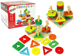 Laste puidust klotside mäng Lean Toys цена и информация | Развивающие игрушки для детей | hansapost.ee