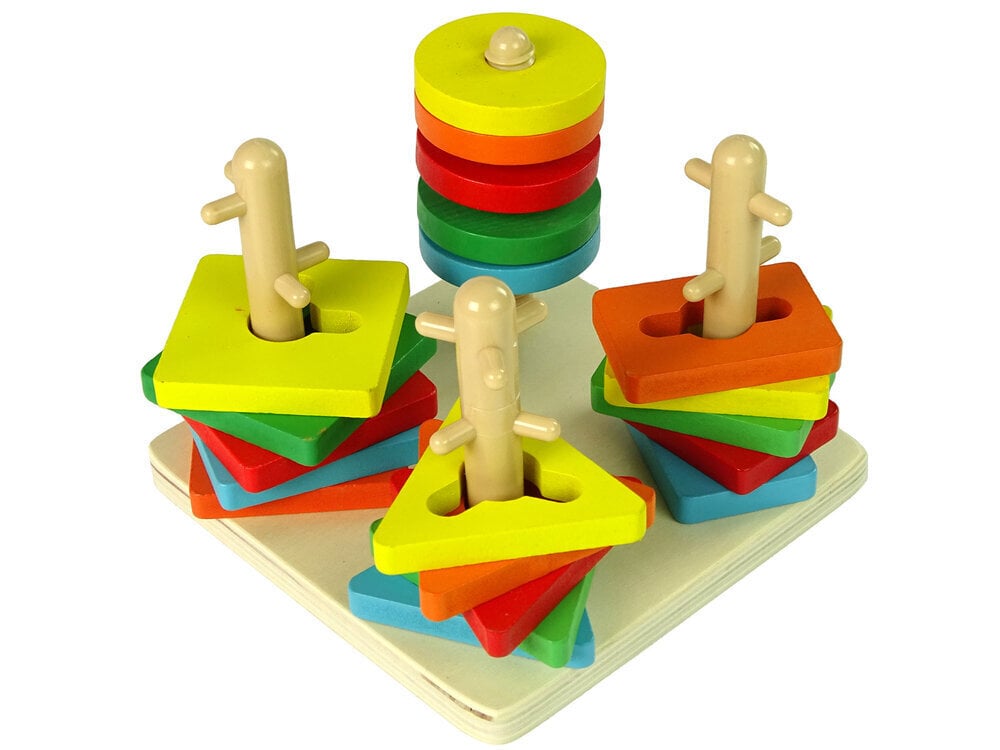 Laste puidust klotside mäng Lean Toys цена и информация | Arendavad laste mänguasjad | hansapost.ee