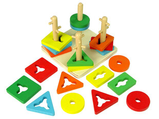 Laste puidust klotside mäng Lean Toys цена и информация | Развивающие игрушки для детей | hansapost.ee