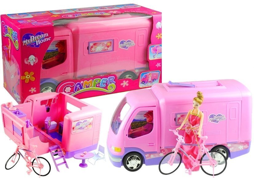 Sõiduk nuku jalgrattaga Lean Toys 50 cm, roosa цена и информация | Mänguasjad tüdrukutele | hansapost.ee