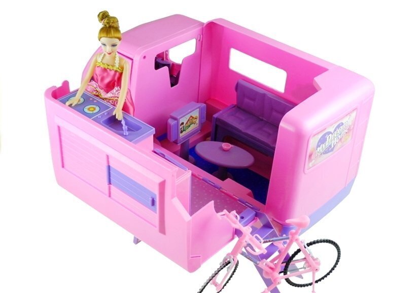 Sõiduk nuku jalgrattaga Lean Toys 50 cm, roosa цена и информация | Mänguasjad tüdrukutele | hansapost.ee