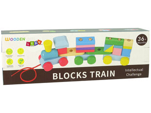 Puidust klotside mäng lastele Lean Toys, rongifiguurid hind ja info | Klotsid ja konstruktorid | hansapost.ee
