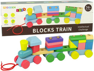 Puidust klotside mäng lastele Lean Toys, rongifiguurid hind ja info | Klotsid ja konstruktorid | hansapost.ee