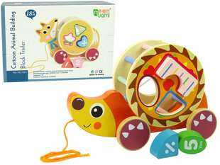 Puidust klotside sorteerija Lean Toys tõmmatav siil ratastel hind ja info | Arendavad laste mänguasjad | hansapost.ee