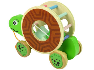 Puidust mäng lastele Lean Toys Kilpkonn ratastel цена и информация | Развивающие игрушки для детей | hansapost.ee