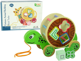 Puidust mäng lastele Lean Toys Kilpkonn ratastel hind ja info | Arendavad laste mänguasjad | hansapost.ee