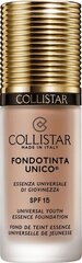 Vedel jumestuskreem Collistar Unico Youth Essence FoundationSPF 15 5N Ambra, 30 ml цена и информация | Пудры, базы под макияж | hansapost.ee