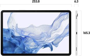 Samsung Galaxy Tab S8 256GB, Wi-Fi, White hind ja info | Tahvelarvutid | hansapost.ee