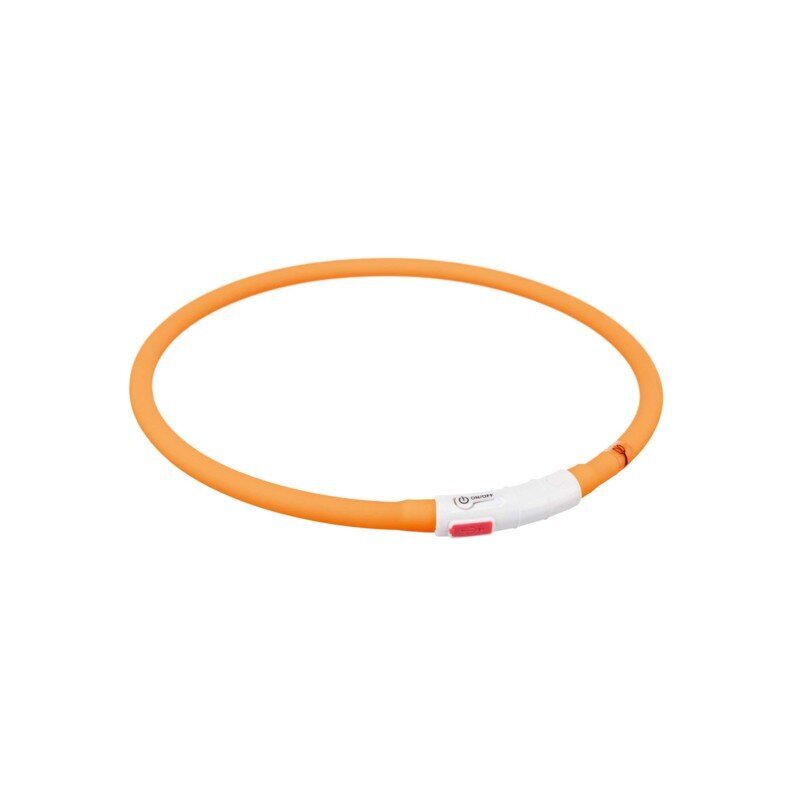 Kaelarihm Trixie LED USB, silikoon, XS-XL 70cm/10mm, oranž цена и информация | Koerte kaelarihmad ja traksid | hansapost.ee