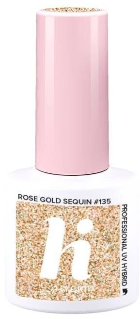 Hübriidküünelakk Hi Hybrid 135 Rose Gold Sequin, 5ml hind ja info | Küünelakid ja küünelakieemaldajad | hansapost.ee