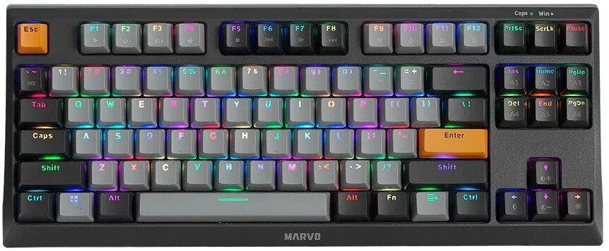 Marvo KG980B TKL mehaaniline RGB klaviatuur (Hot-Swap, US, Blue switch) hind ja info | Klaviatuurid | hansapost.ee