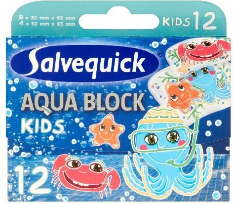 Plaastrid lastele Salvequick Plastry Aqua Block Kids 12 tk. цена и информация | Esmaabi | hansapost.ee