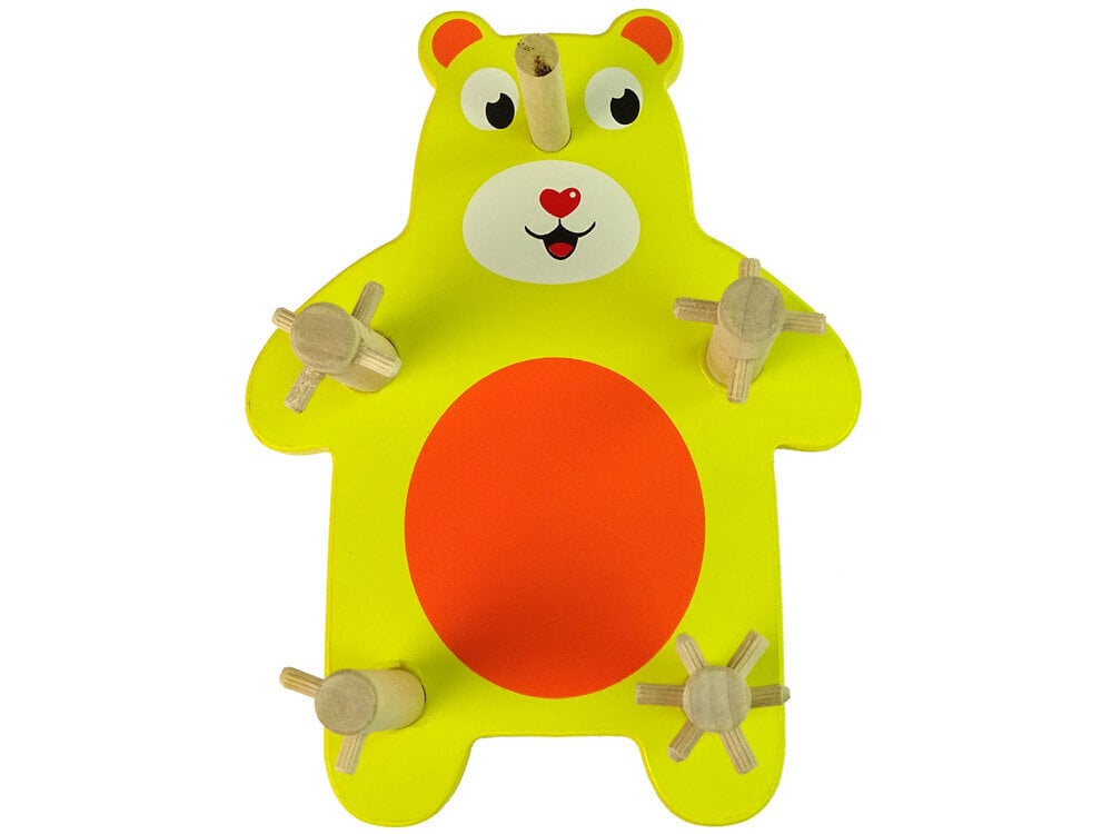 Laste puidust klotside mäng Lean Toys Teddy Bear  hind ja info | Arendavad laste mänguasjad | hansapost.ee