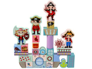 Puidust klotside komplekt Lean Toys, 46 tk цена и информация | Игрушки для девочек | hansapost.ee