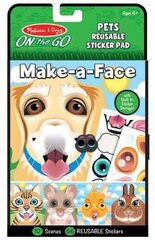 Korduvkasutatavate kleebiste komplekt MELISSA & DOUG Make a Face \ "Pets" цена и информация | Развивающие игрушки для детей | hansapost.ee