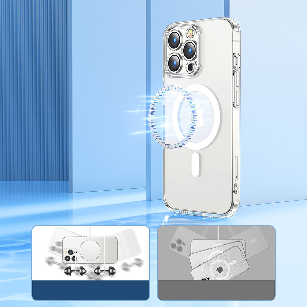 Telefoniümbris Joyroom 14D Magnetic Case Magnetic Case for iPhone 14 Plus Compatible with MagSafe transparent (JR-14D7), läbipaistev hind ja info | Telefonide kaitsekaaned ja -ümbrised | hansapost.ee