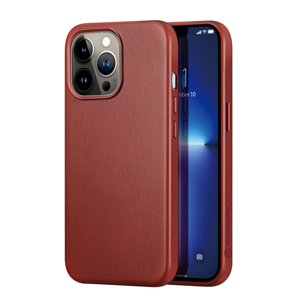 Telefoniümbris Dux Ducis Naples case for iPhone 13 Pro leather cover (MagSafe compatible), punane цена и информация | Telefonide kaitsekaaned ja -ümbrised | hansapost.ee