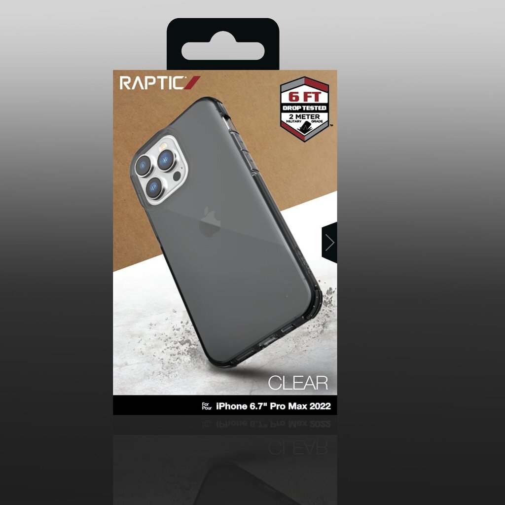 Telefoniümbris Raptic X-Doria Clear Case iPhone 14 Pro Max armored cover, must цена и информация | Telefonide kaitsekaaned ja -ümbrised | hansapost.ee