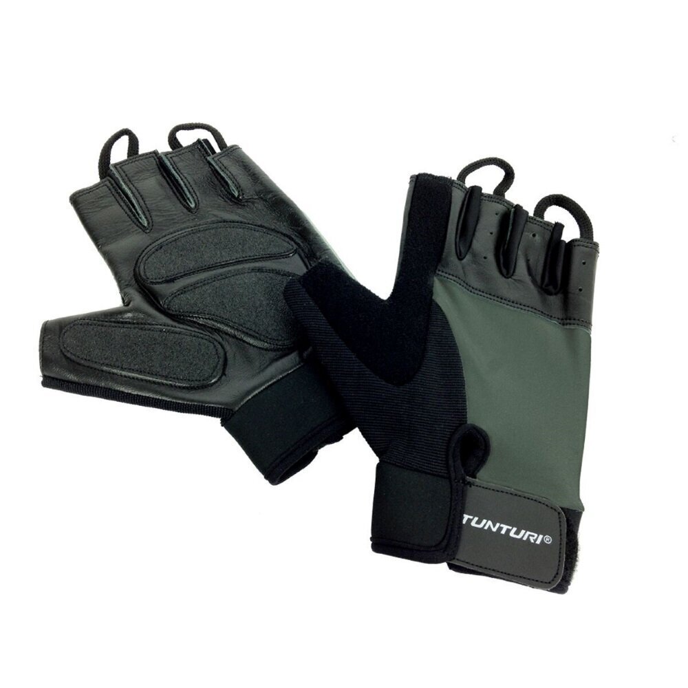 Treeningkindad Tunturi Fitness Gloves Pro Gel, suurus L, hall/must цена и информация | Jõusaali kindad | hansapost.ee