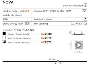 Sisseehitatud valgusti Azzardo Nova Black hind ja info | Süvistatavad LED valgustid | hansapost.ee