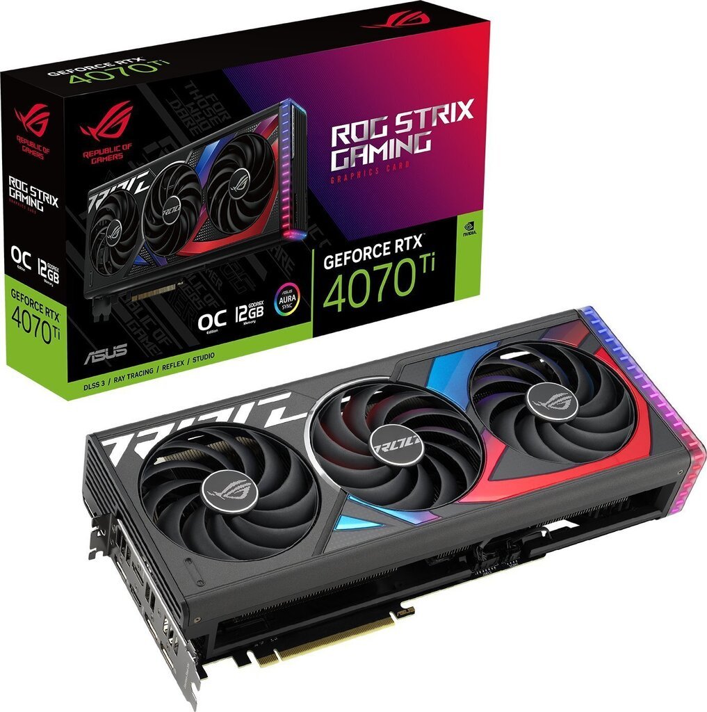 Asus ROG Strix GeForce RTX 4070Ti 12GB GDDR6X OC Edition hind ja info | Videokaardid | hansapost.ee