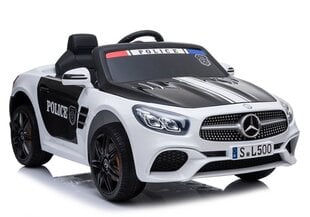 Электромобиль для детей Mercedes SL500 Police, белый kaina ir informacija | Электромобили для детей | hansapost.ee