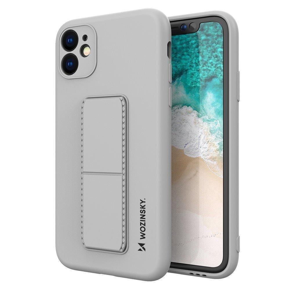 Telefoniümbris Wozinsky Kickstand Case Silicone Stand Cover for Samsung Galaxy A22 5G, hall цена и информация | Telefonide kaitsekaaned ja -ümbrised | hansapost.ee