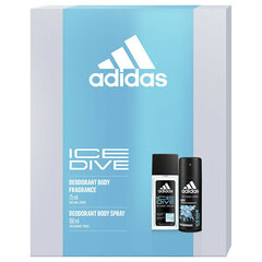 Набор Adidas Ice Dive: дезодорант-спрей, 150 мл + спрей для тела, 150 мл цена и информация | Дезодоранты | hansapost.ee