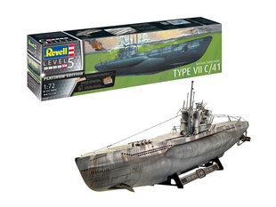 Revell - German Submarine Type VII C/41, 1/72, 05163 цена и информация | Конструкторы и кубики | hansapost.ee