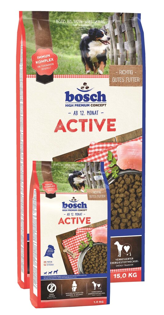 Kuivtoit koertele Bosch Active (High Premium) 15kg цена и информация | Koerte kuivtoit ja krõbinad | hansapost.ee