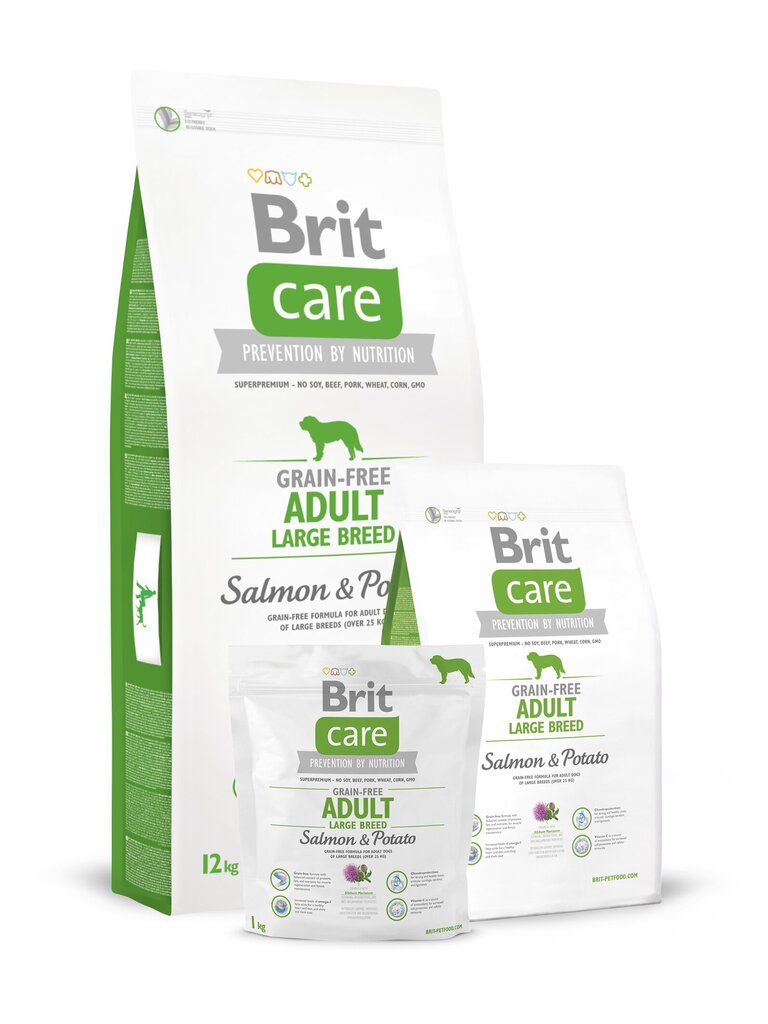 Brit Care Adult Large Breed Salmon & Potato koeratoit 3 kg цена и информация | Koerte kuivtoit ja krõbinad | hansapost.ee