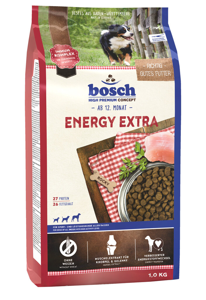 Bosch Petfood Energy Ekstra (High Premium) 1kg цена и информация | Koerte kuivtoit ja krõbinad | hansapost.ee