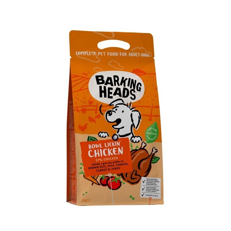 Barking Heads väikest ja keskmist kasvu koertele kanaga, 2kg цена и информация | Koerte kuivtoit ja krõbinad | hansapost.ee