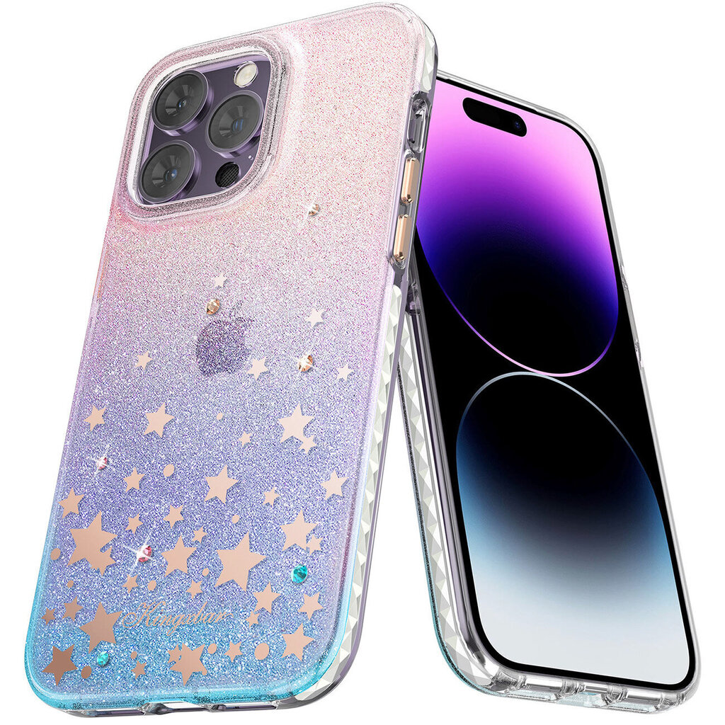 Kingxbar Heart Star iPhone 14 Pro Max, roosa цена и информация | Telefonide kaitsekaaned ja -ümbrised | hansapost.ee