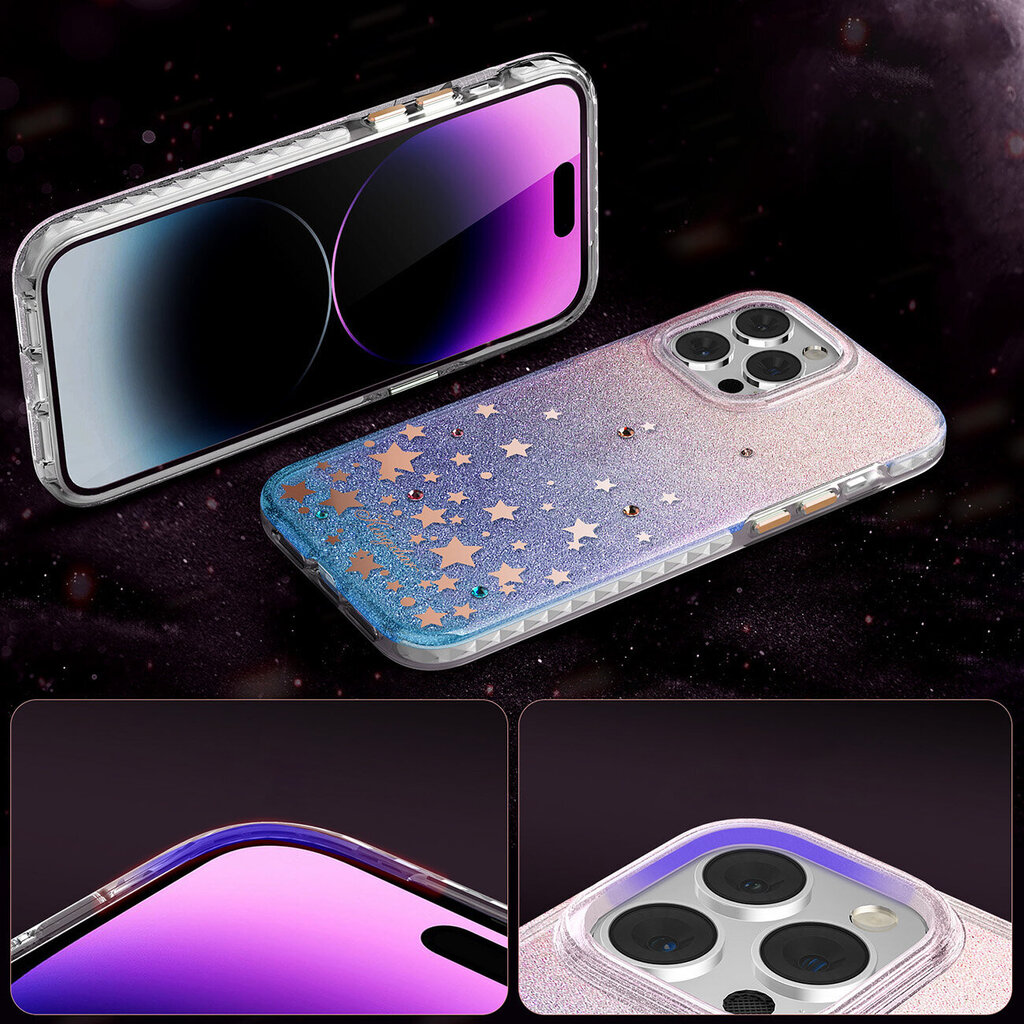 Kingxbar Heart Star iPhone 14 Pro Max, roosa цена и информация | Telefonide kaitsekaaned ja -ümbrised | hansapost.ee