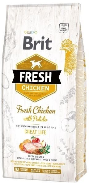 Brit Fresh Chicken with Potato Adult koeratoit 2,5 kg hind ja info | Koerte kuivtoit ja krõbinad | hansapost.ee